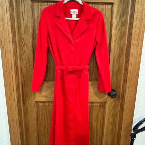 Vintage Cheekaberry Red Belted Wool-Blend Dress | Size 16 Vintage ~Modern 12/14 - Picture 2 of 14